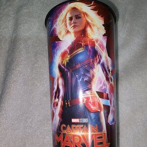 Captain Marvel Movie Theater Promo Soda Cup 8 1/2" Tall 44 ounce Avengers